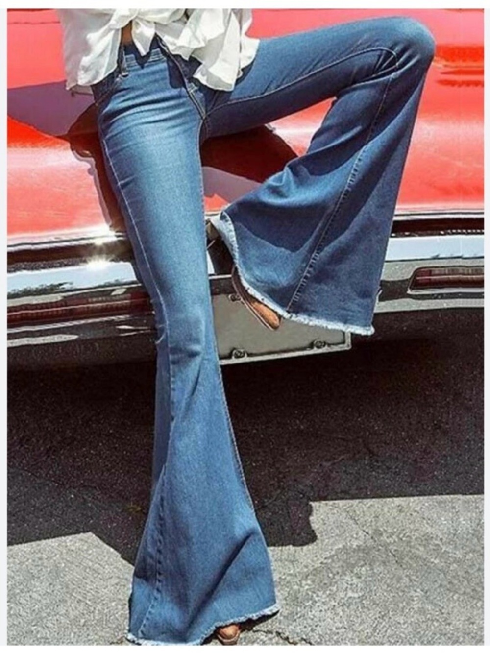 We The Free Black Wide-Leg Flare Jeans